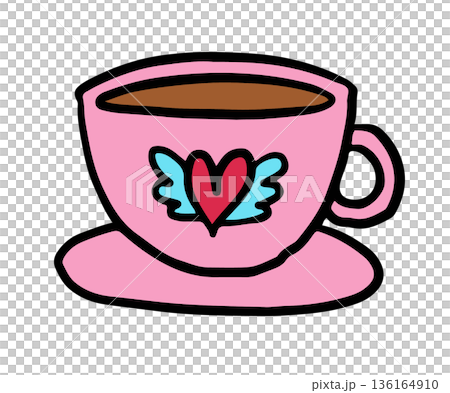 Hand drawn hot coffee in pink cup for cafe, restaurant, drink menu, recipe decoration, sticker, department store, supermarket, mart, beverage, kitchenware, cute patch, office snack, breakfast, lunch Hand drawn hot coffee in pink cup for cafe, restaurant, drink menu, recipe decoration, sticker, department store, supermarket, mart, beverage, kitchenware, cute patch, office snack, breakfast, lunch 136164910