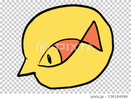 Hand drawn illustration of fish in text bubble for sea life, under the sea, aquarium, ocean, post card, animals, zoo, souvenir shop, cartoon character, comic, mascot, plush toy, kid doll, sticker, pet Hand drawn illustration of fish in text bubble for sea life, under the sea, aquarium, ocean, post card, animals, zoo, souvenir shop, cartoon character, comic, mascot, plush toy, kid doll, sticker, pet 136164996