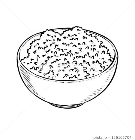 Bowl Of Rice Drawing Bowl Of Rice Drawing 136165704