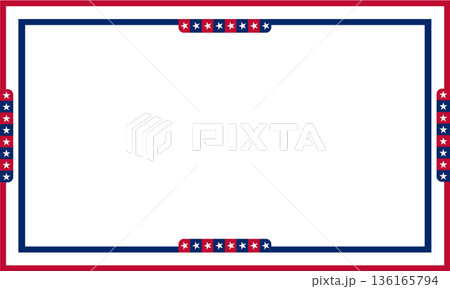 American Patriotic Frame With Stars And Red White Blue Border 136165794