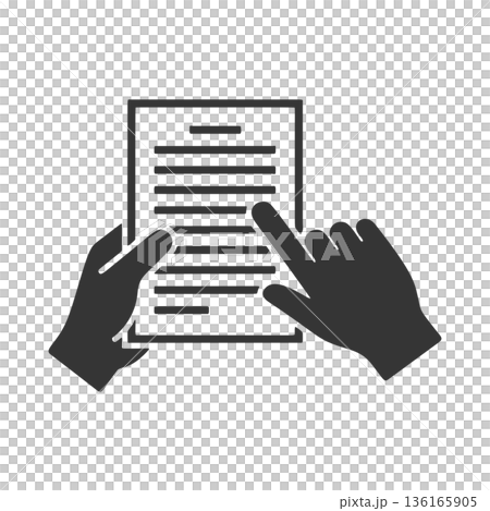 書類を説明する手のシルエットアイコン 136165905
