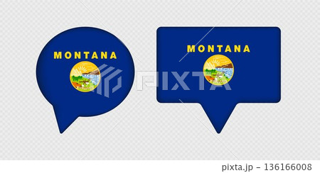 Flag of Montana State in Speech Bubble. Flag of Montana State in Speech Bubble. 136166008