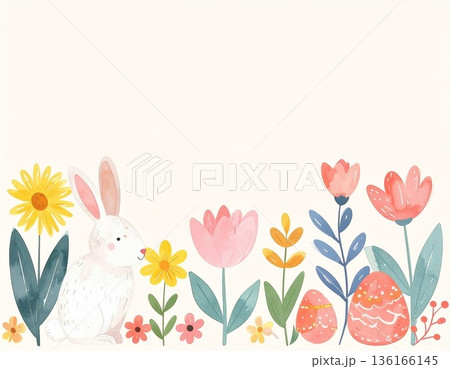 花とウサギ 136166145