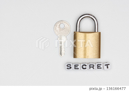 鍵と錠前とsecretのアルファベットビーズ 136166477