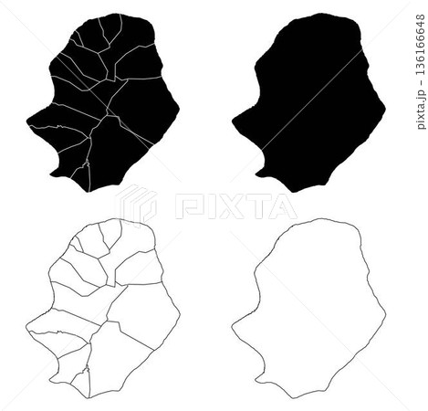 Niue Outline and Solid Fill Map Set. 136166648