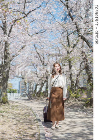 観光を楽しむ女性 136166801