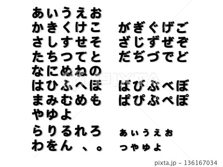 シンプルで読み易いひらがなの文字セット シンプルで読み易いひらがなの文字セット 136167034