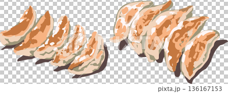 Illustration of grilled dumplings 136167153