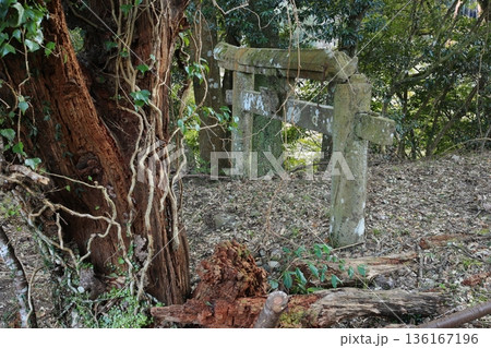 鷹子神社の埋没鳥居 136167196
