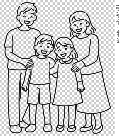 四人家族　ファミリー 136167201