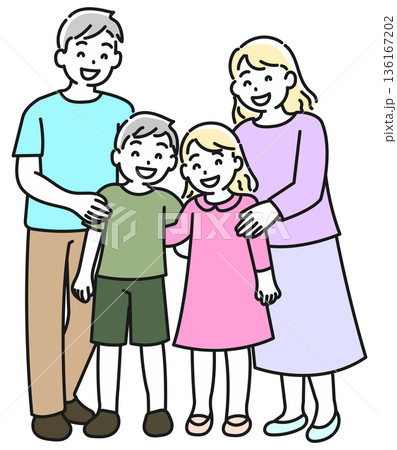 四人家族　ファミリー 136167202