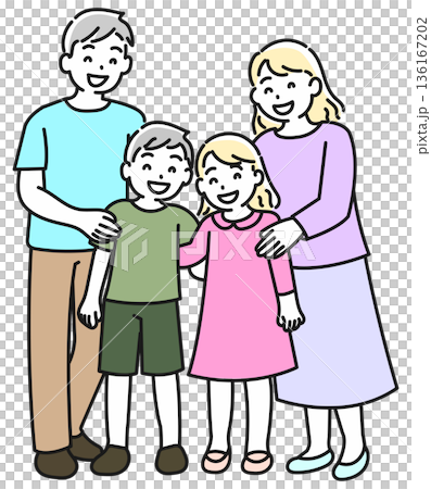 四人家族　ファミリー 136167202