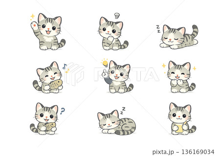 色々なポーズの猫 136169034