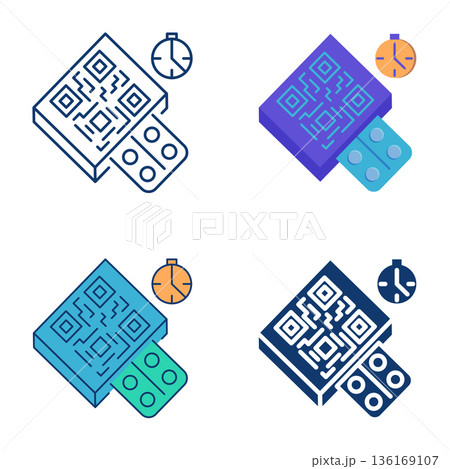 Smart medicament package icon set 136169107