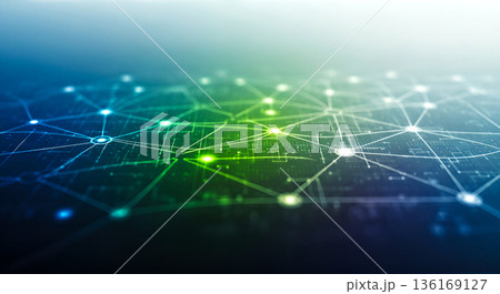 デジタルネットワークとITテクノロジーの抽象背景・AIやDXのイメージ素材 136169127