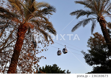 Cable cars sky. High quality photo 136169673