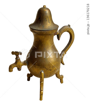 Vintage brass samovar coffee pot with tap 136170218