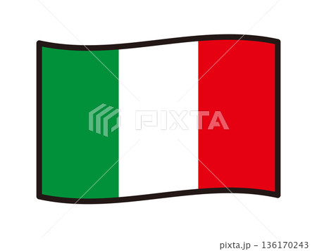 シンプルなイタリアの国旗のイラスト素材3 136170243