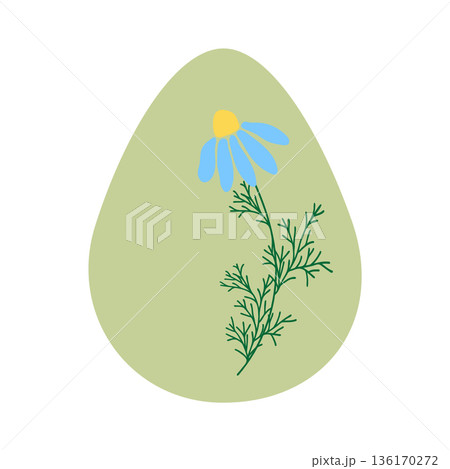 Easter egg with floral ornament, folk ornate illustration. Happy easter hand painted egg for spring holiday cards, tags Easter egg with floral ornament, folk ornate illustration. Happy easter hand painted egg for spring holiday cards, tags 136170272