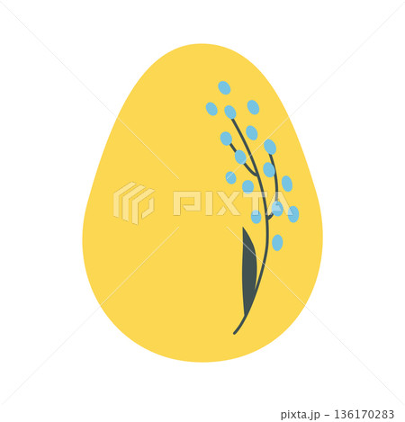 Easter egg with floral ornament, folk ornate illustration. Happy easter hand painted egg for spring holiday cards, tags Easter egg with floral ornament, folk ornate illustration. Happy easter hand painted egg for spring holiday cards, tags 136170283