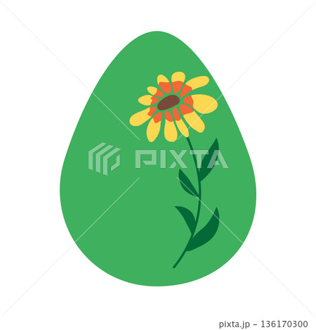 Easter egg with floral ornament, folk ornate illustration. Happy easter hand painted egg for spring holiday cards, tags Easter egg with floral ornament, folk ornate illustration. Happy easter hand painted egg for spring holiday cards, tags 136170300