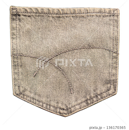 Denim pocket detail with stitching on transparent background Denim pocket detail with stitching on transparent background 136170365