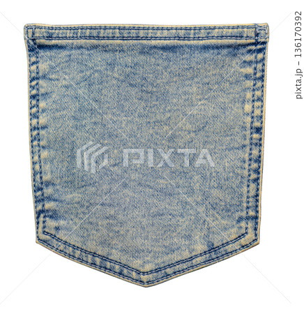 Light blue faded jeans back pocket cut out Light blue faded jeans back pocket cut out 136170392