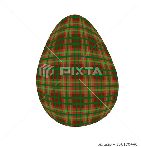 Easter egg in a tartan pattern. Scottish pattern in a colorful check. Traditional Scottish tartan background. 136170440
