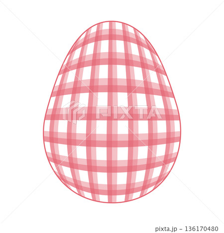 Easter Egg with a pattern Vichy check, French check, gingham - Gingham 136170480