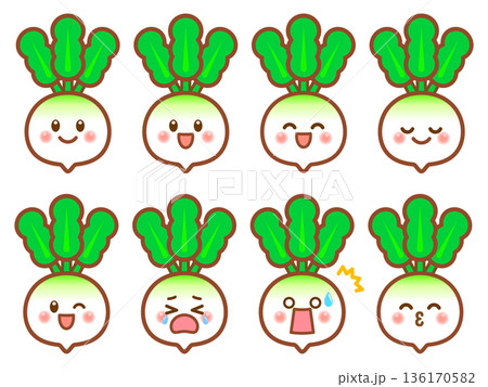 かわいいカブのイラスト素材セット2 136170582