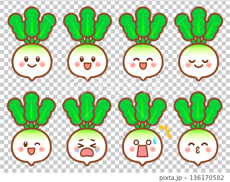 可愛蘿蔔插畫素材組 2 136170582