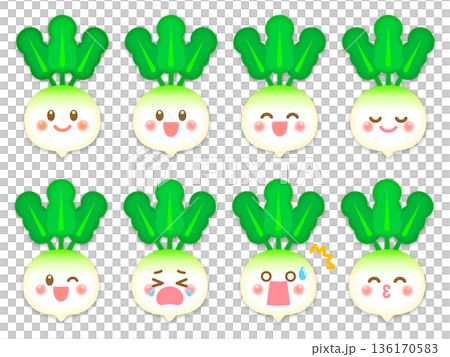 可愛蘿蔔插畫素材組 3 136170583