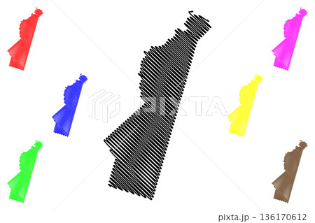 Vale do Paraiso municipality (State of Rondonia or Rondonia, RO, Municipalities of Brazil, Federative Republic of Brazil) map vector illustration, scribble sketch Vale do Paraiso map 136170612