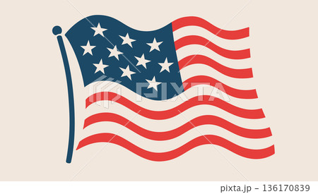 American flag and USA symbol. United States flag 136170839