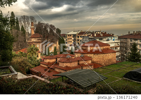 The historic Umur bey Bathhouse located in Bursa. 136171240