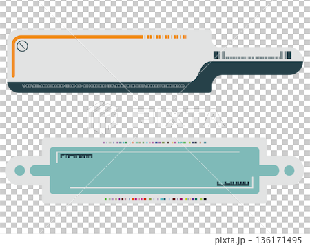 Sci-fi/near-future UI banner and label design materials 136171495