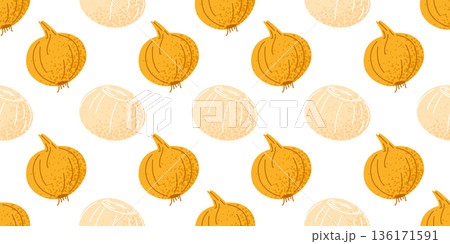 Seamless Onion Vegetable Food Pattern 136171591