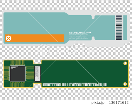 Sci-fi/near-future UI banner and label design materials 136171612