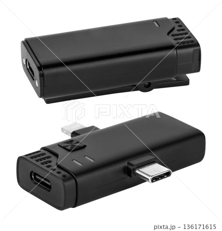 Lavalier microphone isolated on a white background 136171615