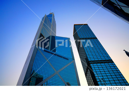 Skyscraper Business tower. Glass facade office buildings. Skyscraper Business tower. Glass facade office buildings. 136172021