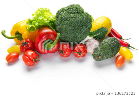Fresh organic vegetables creating healthy eating concept 136172523