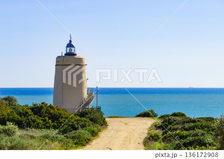 Carbonera lighthouse, Punta Mala, La Alcaidesa, Spain. Carbonera lighthouse, Punta Mala, La Alcaidesa, Spain. 136172908