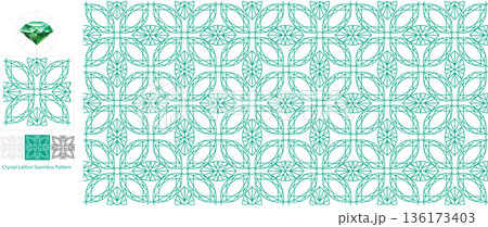 Geometric Jewel Lattice Patterns Emerald Green 136173403
