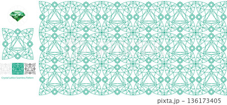 Crystal Lattice Jewel Grid Pattern Emerald Green Crystal Lattice Jewel Grid Pattern Emerald Green 136173405