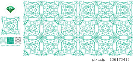 Geometric Jewel Backgrounds Emerald Green 136173413