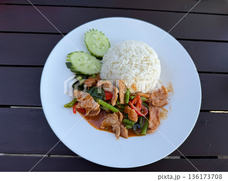 Thai Basil Pork with Rice Thai Basil Pork with Rice 136173708