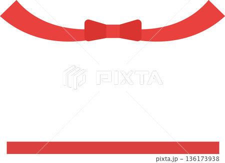 赤いリボンのフレーム 136173938
