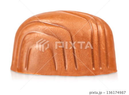 Milk chocolate praline candy isolated on white background 136174987