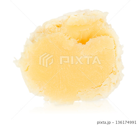 Light creamy confectionery filling isolated on white background 136174991