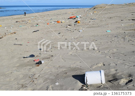 海岸の漂着物 環境問題 ゴミ問題 海岸の漂着物 環境問題 ゴミ問題 136175373
